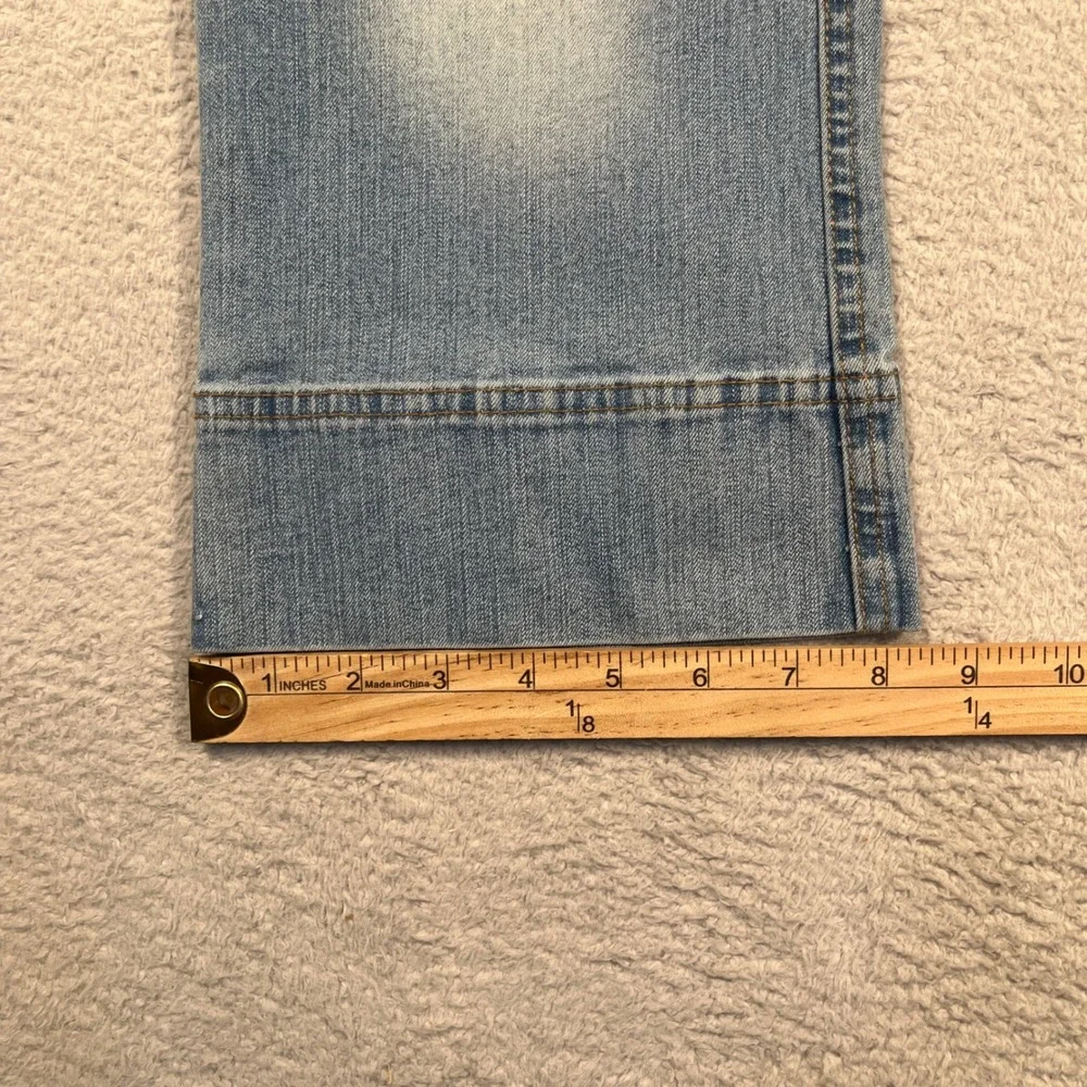 Vintage Y2K Old Navy Blue Jeans Capri Stretch Denim Girl's Size 14 2002 Wide Leg